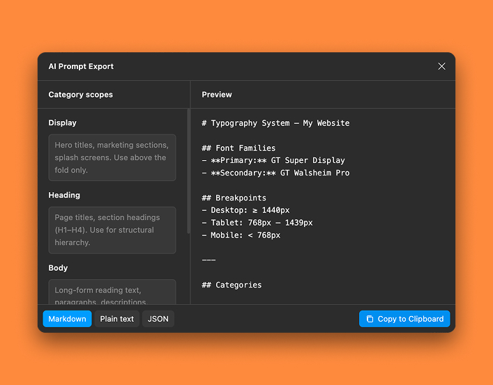 Export AI Prompt